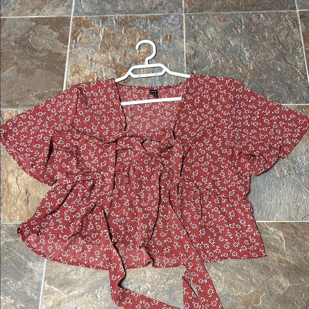 Floral Red Women's Top